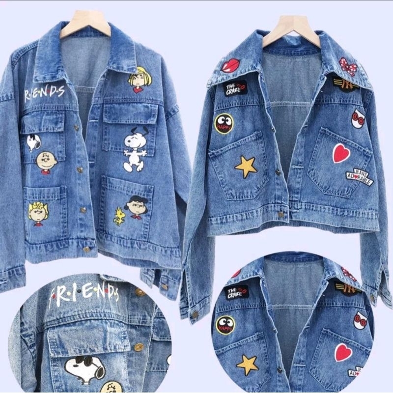 Jacket Denim wanita oversize - denim jacket - jaket wanita branded