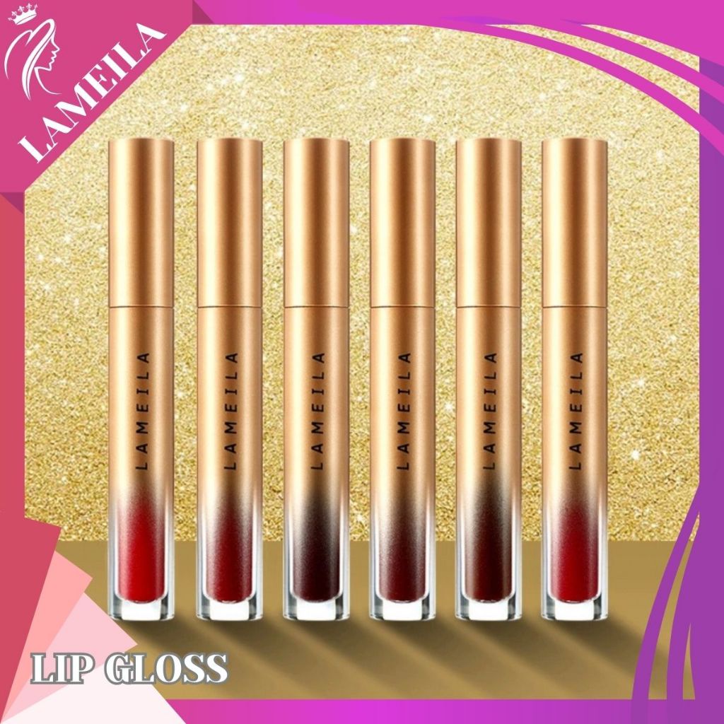 LAMEILA VELVET LIP GLAZE LIPSTICK GOLD EDITION  MATTE LIP GLOSS COD