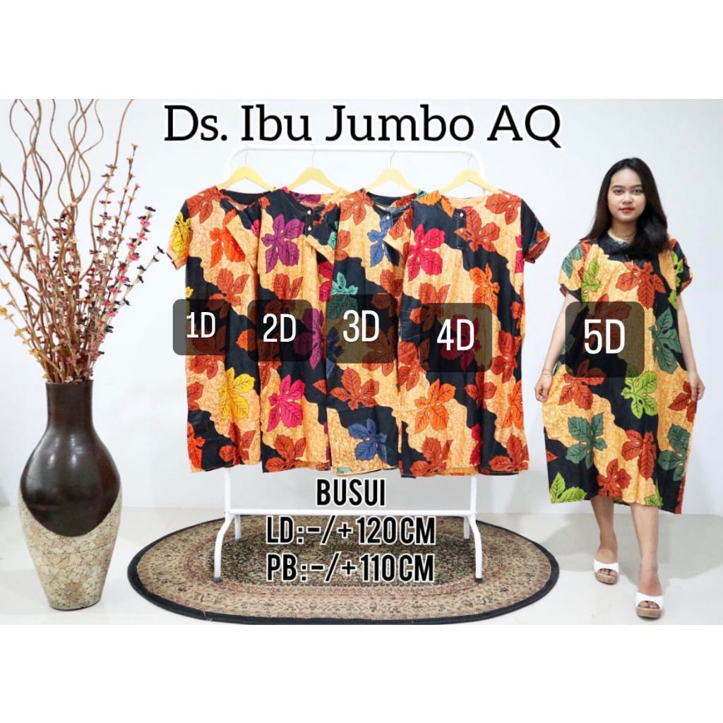 PAKET USAHA DASTER JUMBO 5pcs  (Pilih Motif dan Warna) LD 120 | Daster Halus | Daster Aqilah | Baju 