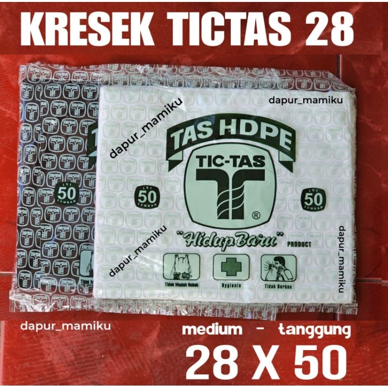 DAPURMAMIKU ( Kresek Tictas 28 ) Kantong Kresek Putih Hitam Tanggung Keresek Kresek Tic Tas 28x50 Ti