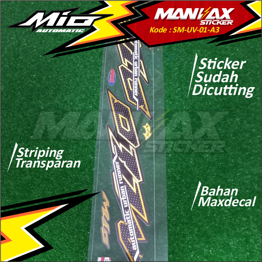 Stiker Striping UV Transparan Motor Mio Sporty Mio Smile Tahun 2008-2013 Variasi List Simpel Terbaru