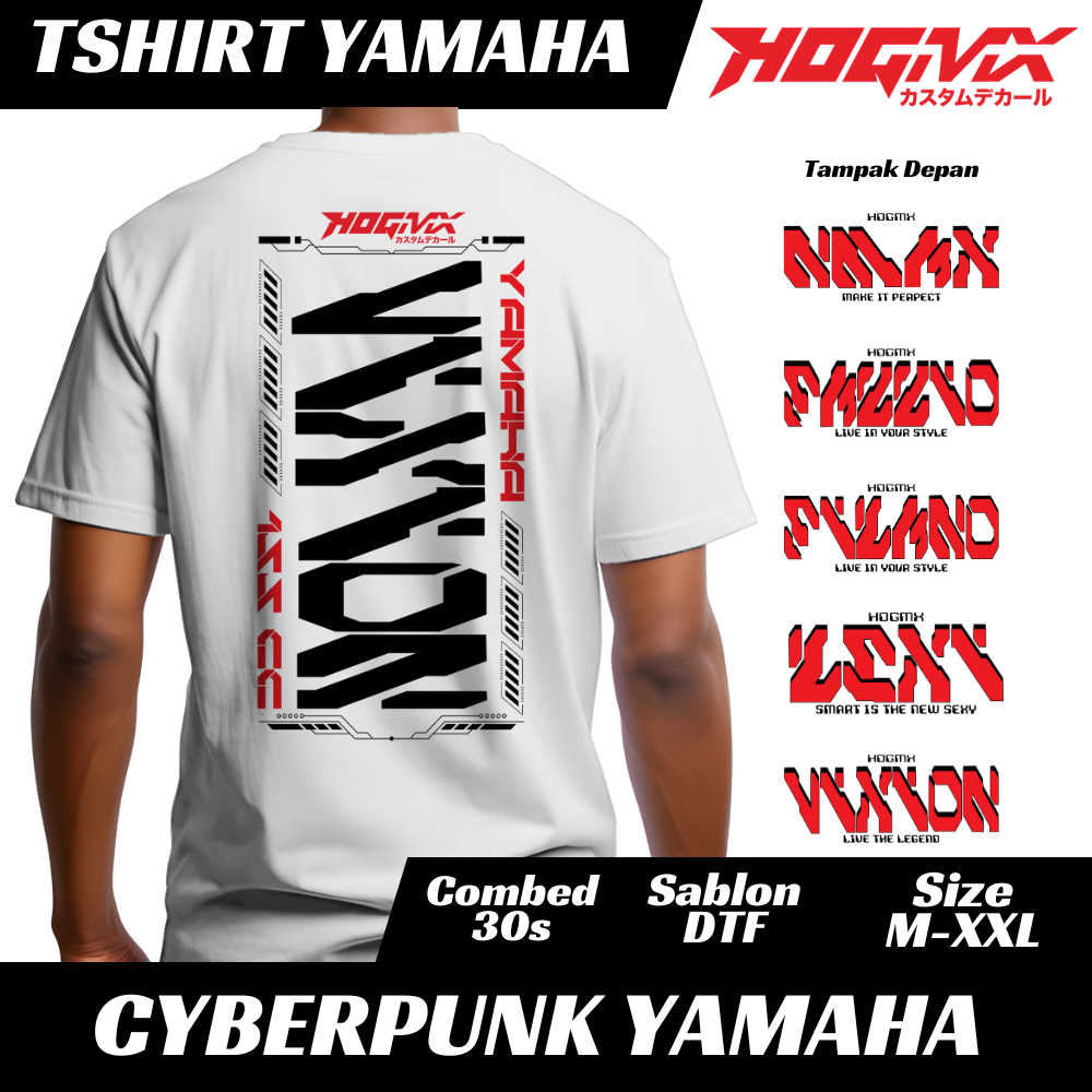Tshirt Kaos Pria Cyberpunk Yamaha Club Kaos Motor NMAX VIXION LEXI XMAX MIO