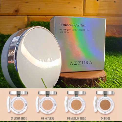 Azzura Luminous Cushion Spf 25 PA++ 15gr BPOM/bedak basah azura/alas bedak glowing tahan lama/founda