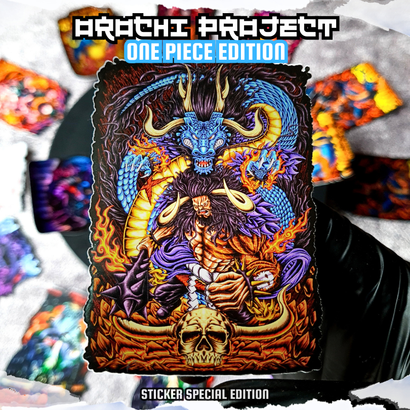 

Sticker Stiker Anime Yonkou Beasts Kaido Onigashima One Piece Hologram Glossy Anti Air HP Laptop Tumbler Motor Helm