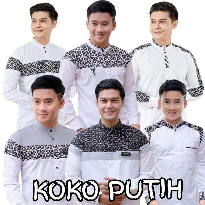 BAJU KOKO PUTIH TERBARU | KOKO HADROH KOMBINASI | KOKO LENGAN PANJANG