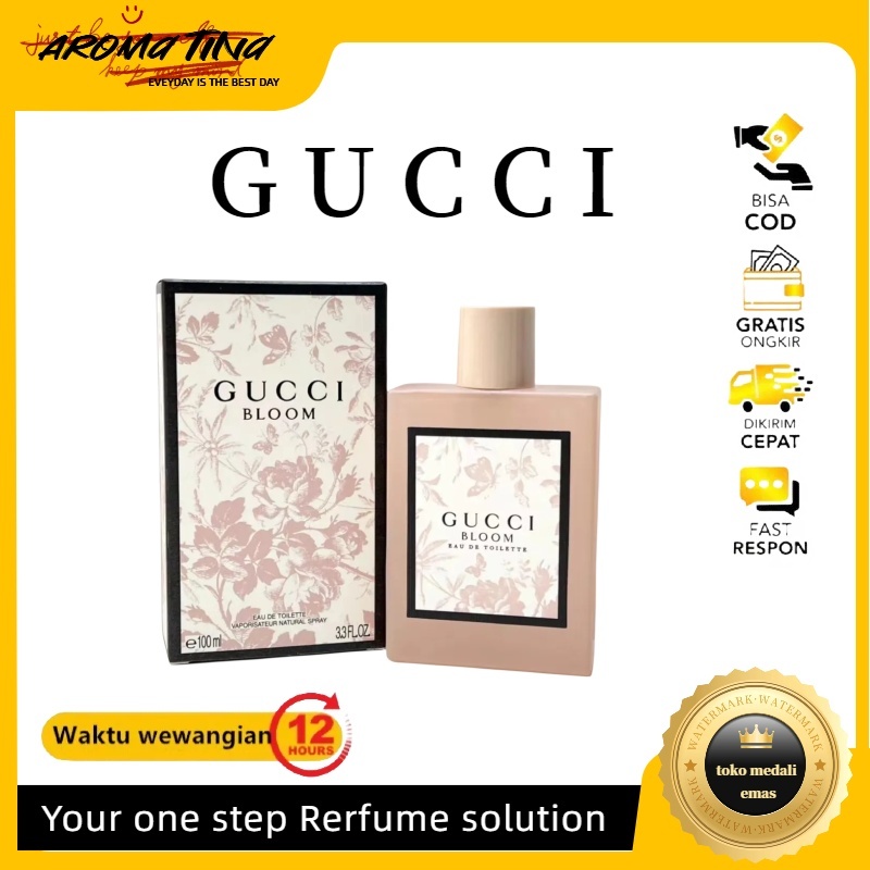 [100% Original]GUCCI BLOOM Wanita Bunga-bunga merah muda Eau de Parfum 100ML