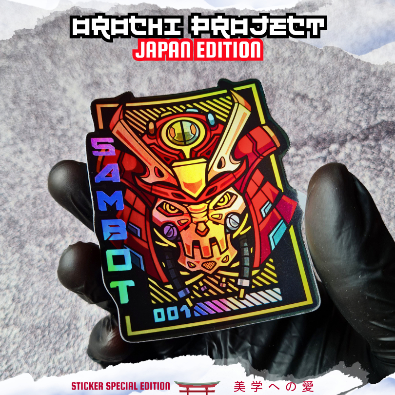 

Sticker Stiker Samurai Robot Mecha Japan Japanese Oriental Culture Special Edition Hologram Glossy Anti Air HP Laptop Tumbler Motor Helm