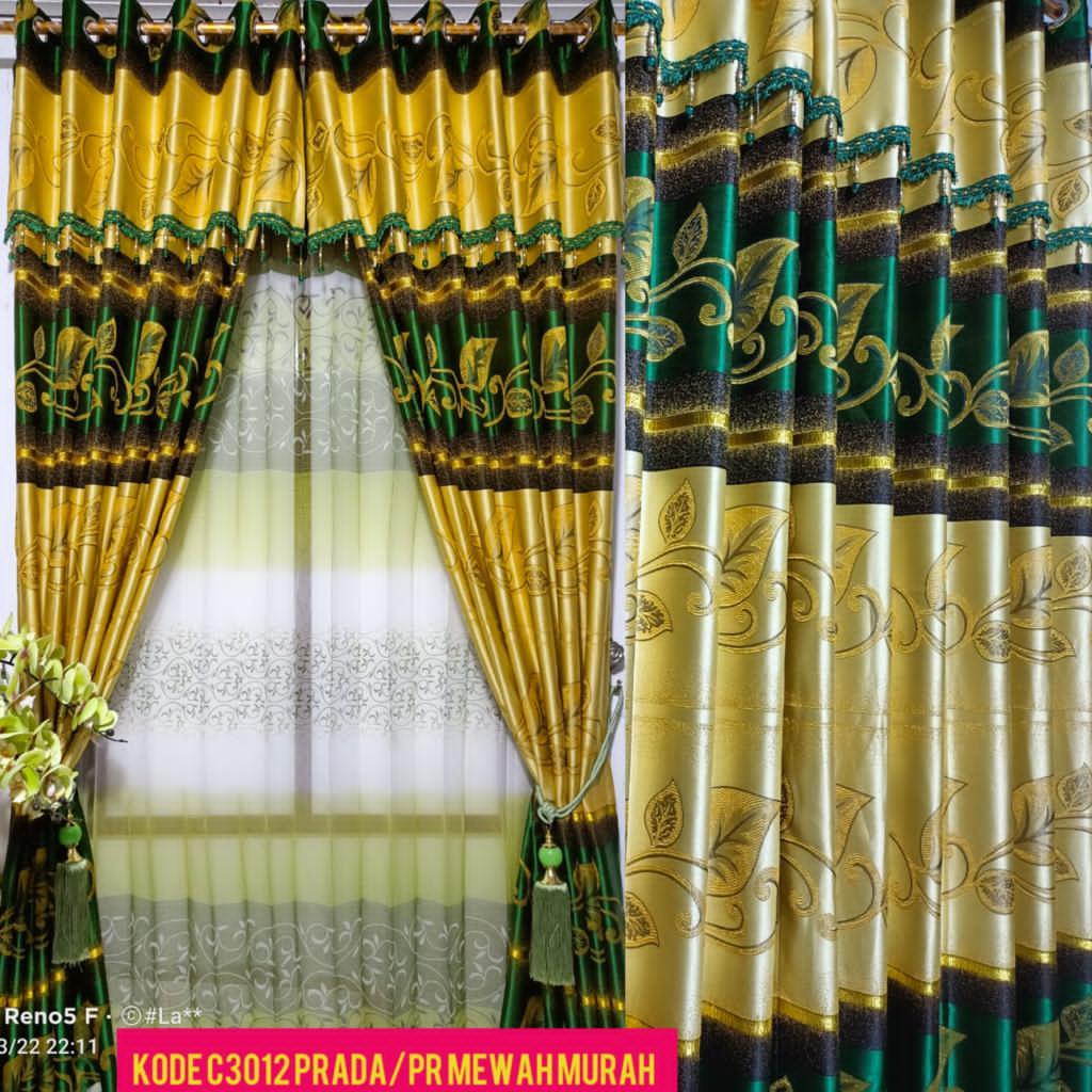 Gorden pintu dan Jendela poni gabung 12Ring poni rumbay motip bunga