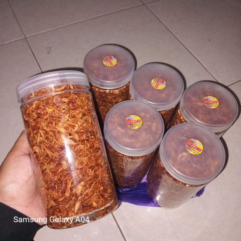 

Bawang goreng asli Brebes tanpa campuran tepung kemSan toples 1000ml