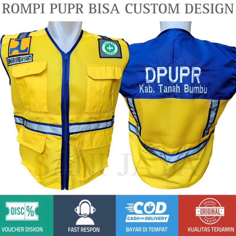 ROMPI PUPR SAFETY KERJA LAPANGAN BISA CUSTOM DESIGN DAN LOGO