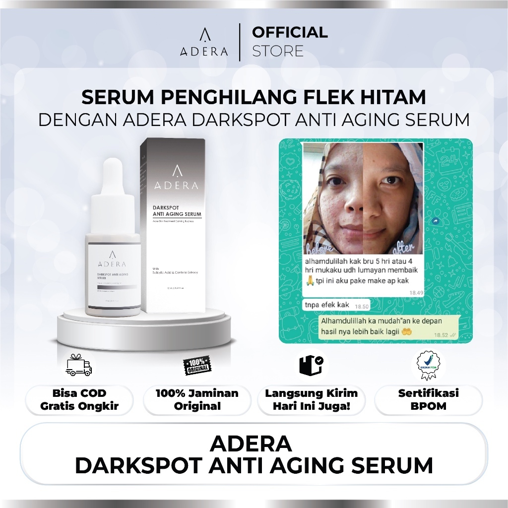 (PROMO) Adera DarkSpot Anti Aging Serum | Pembersih Wajah Menghilangkan flek | Mencerahkan Wajah Pri