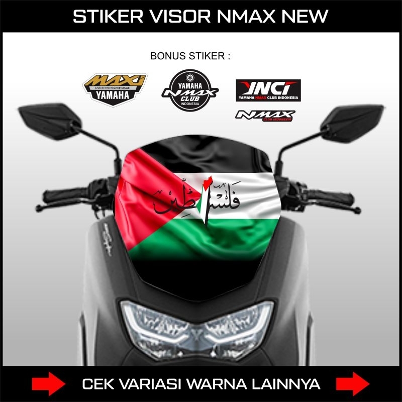 DECAL VISOR NMAX NEW / STIKER VISOR YAMAHA NMAX / PALESTINE / STICKER WINDSHELD NMAX BARU 2020 - 202