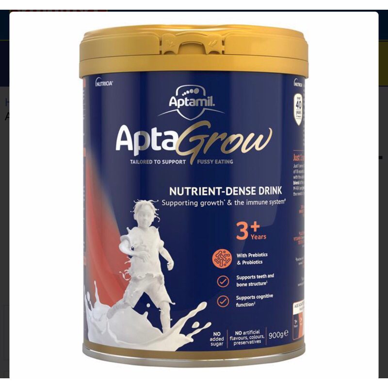 

AptaGrow Nutrient-Dense Milk Drink From 3+ Years 900g