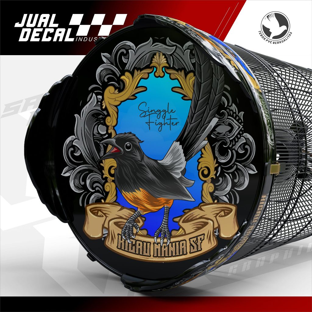 Stiker Sangkar MURAI KACER ANIS KAICAU MANIA SF Custom Decal Tebok Kandang Burung Variasi No 1 2 3