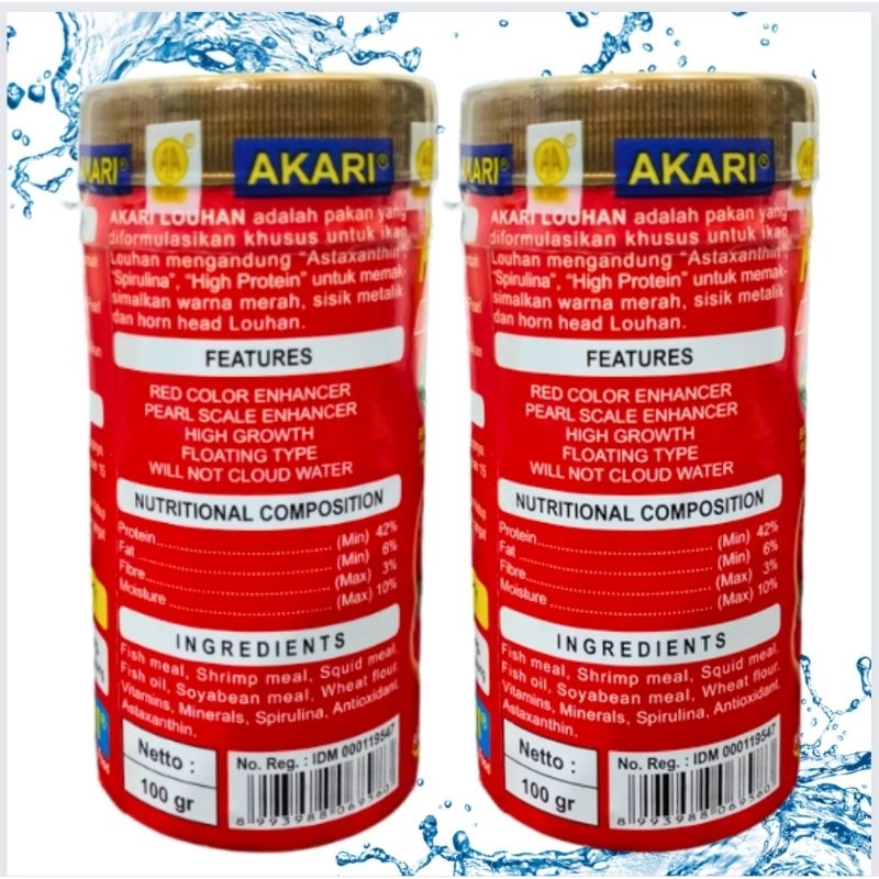 Akari AA Louhan 100GR Makanan Ikan Louhan
