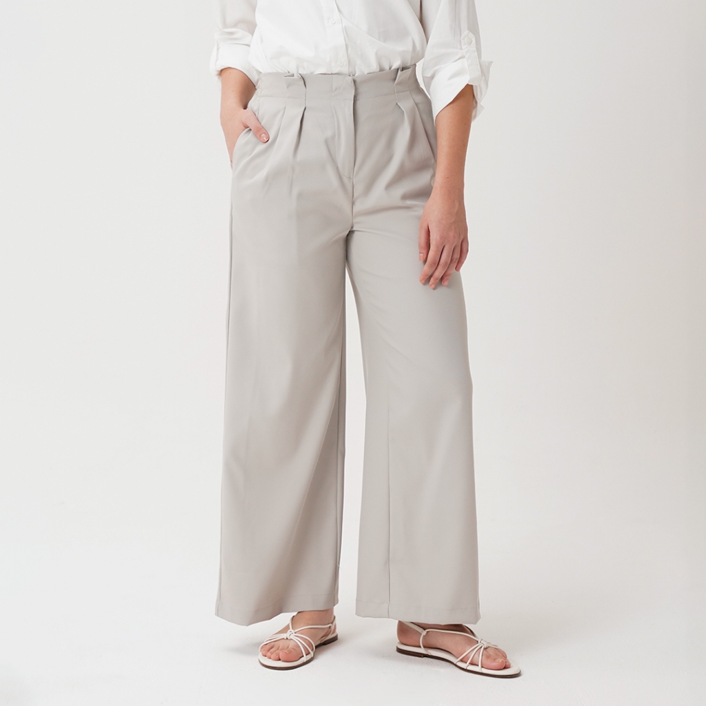 Queensland Celana Bahan Kulot Wanita LIN000300Q Abu