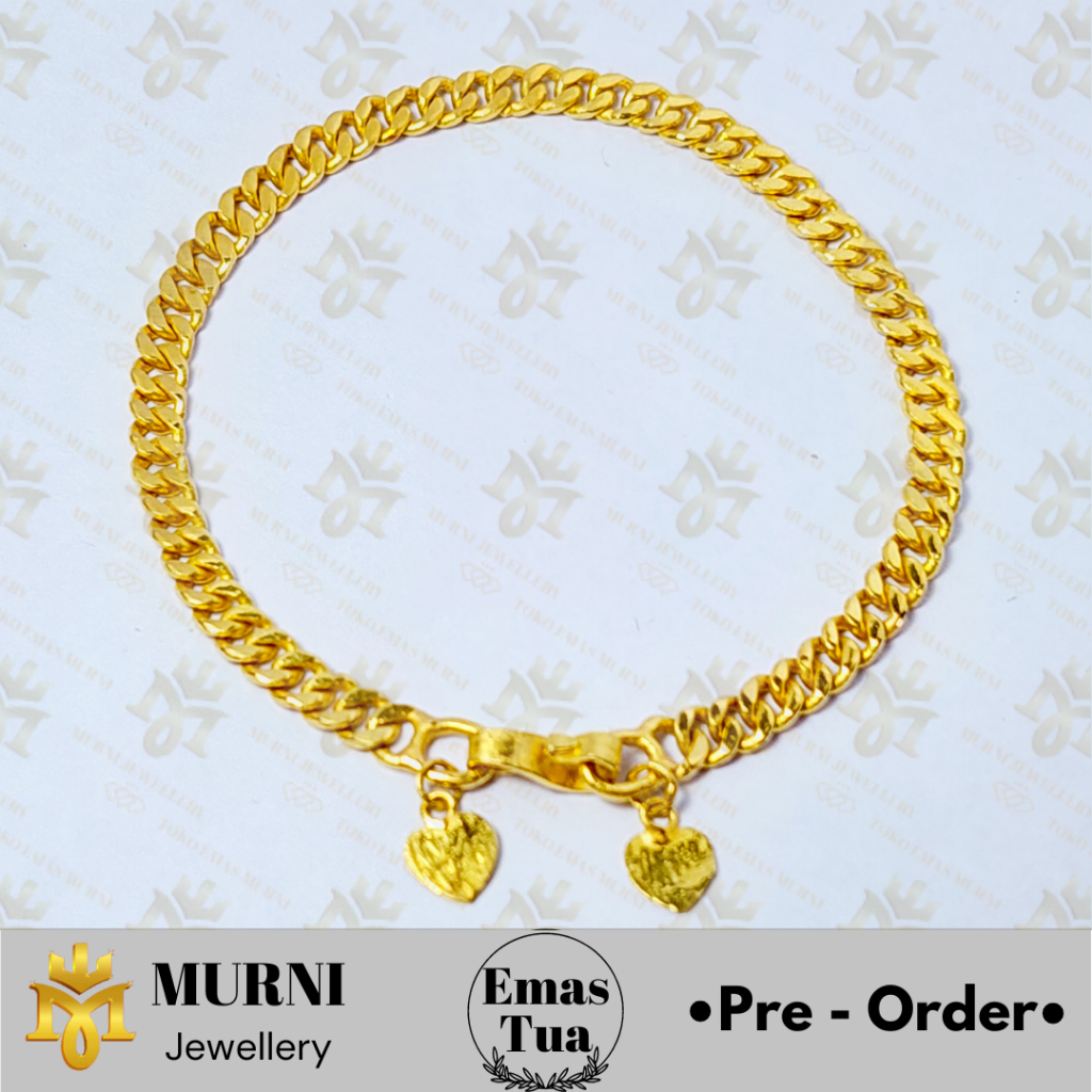 Gelang Emas Tua Asli Model Jalan Satu - Toko Emas Murni