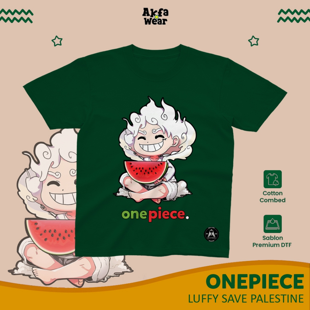 ONEPIECE Luffy Gear 5 | Kaos Anak UNISEX | Kaos Anak Distro | Akfa X Wear | Save Palestina