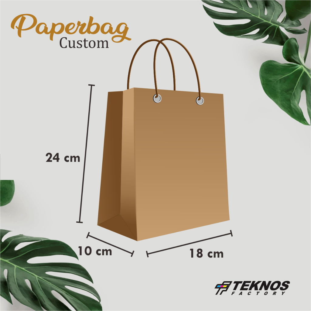 

PAPER BAG KRAFT COKLAT POLOS - PAPERBAG TAS KERTAS SOUVENIR PERNIKAHAN UKURAN 18 x 23 x 10 CM