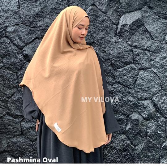 MY VILOVA - Pashmina Oval Crinkle Airflow Premium Jumbo 200X110 Hijab Jumbo Syari Pashmina Oval Crin