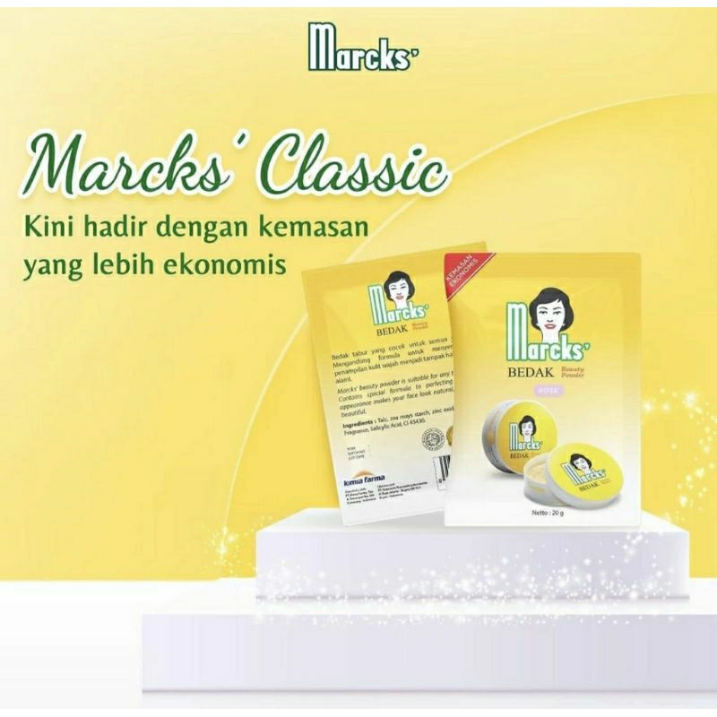 MARCKS BEDAK BEAUTY POWDER 20g/bedak refill kemasan ekonomis