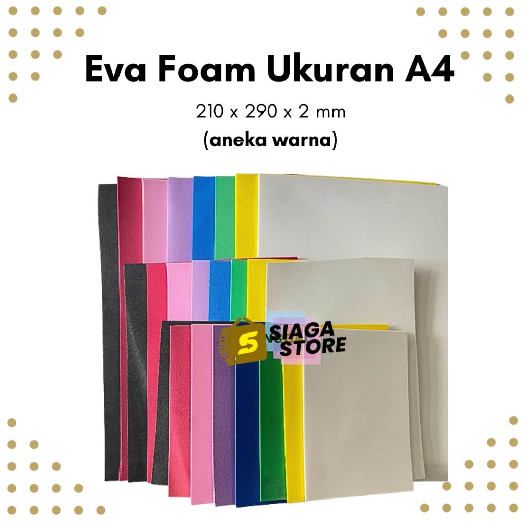 

Eva Foam A4 210 x 297 mm Tebal 2mm Harga Per Lembar Warna Warni