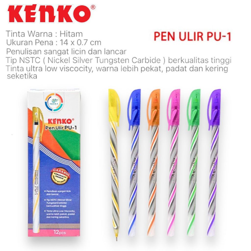 

Kenko Ball Pen Pena Ulir PU 1 - 0.5m m Hitam (1 Pcs)