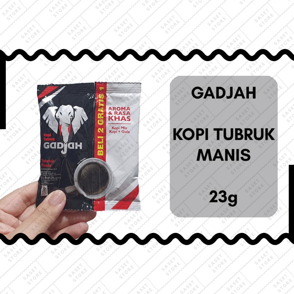 

Gadjah Kopi Tubruk Manis 23g Sachet Kopi Instan Mix Gula