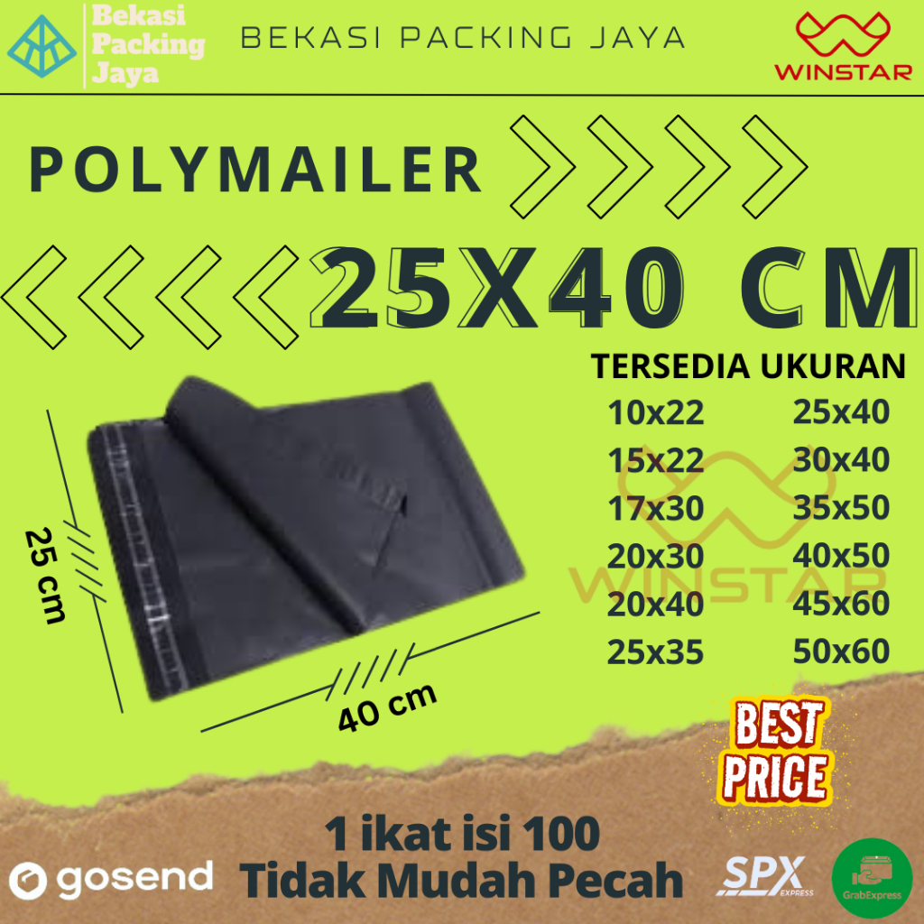 

Polymailer 25x40 cm Plastik Packing Online isi 100 pcs