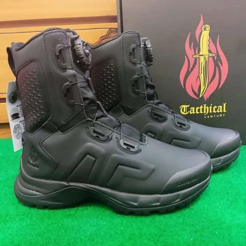 Sepatu PDL Tactical Century Tali Putar Full Kulit.