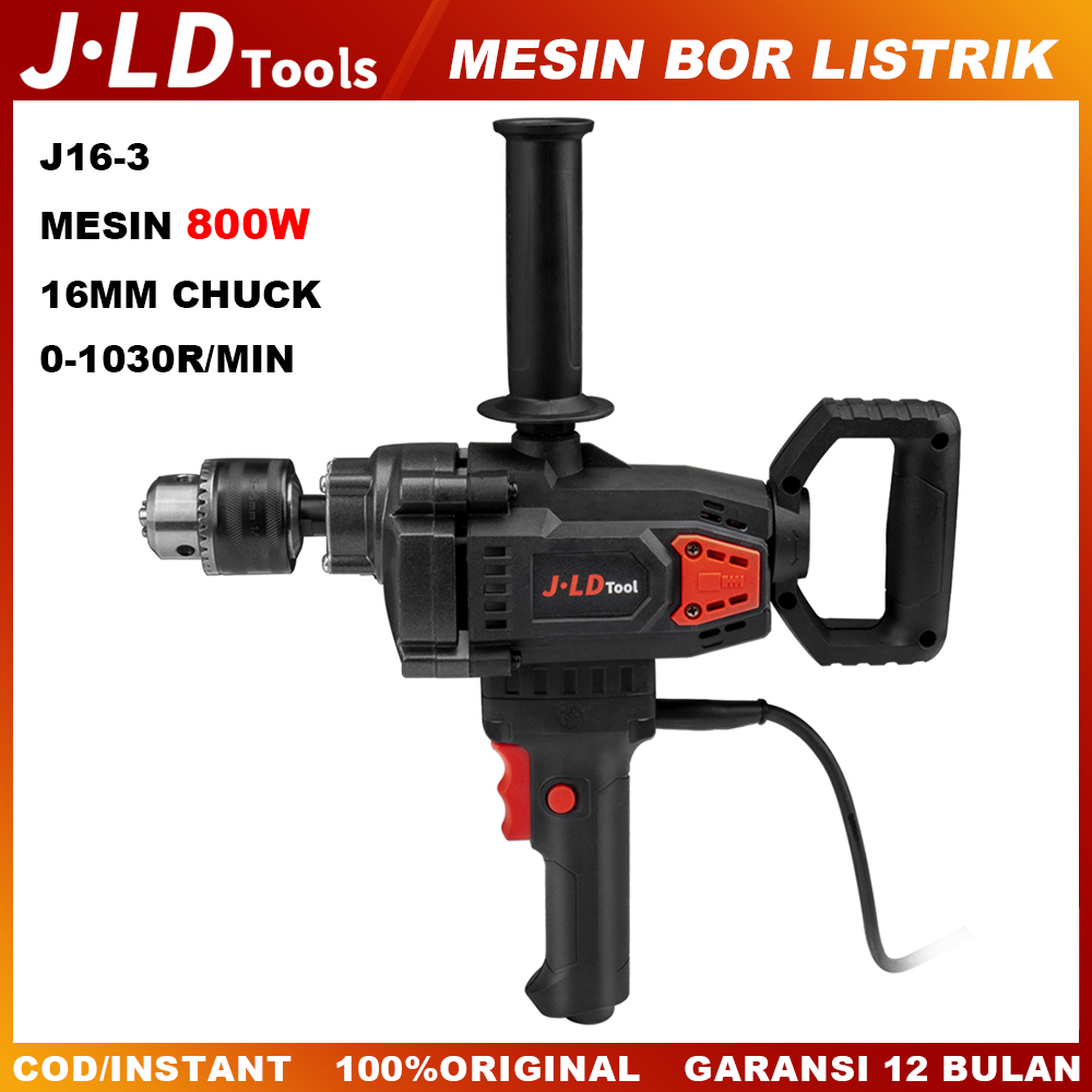 JLD 16MM Mesin bor listrik J16-3 800W Bor tangan listrik Mesin bor pesawat Electrik Drill Variable S