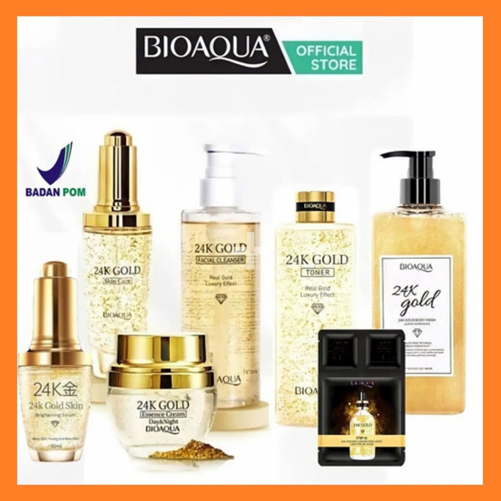 Bioaqua body wash facial wash essence facial mask Serum eye cream 24K Gold Series