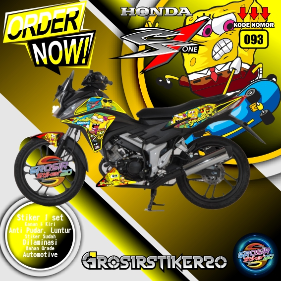 STRIPING VARIASI HONDA CS1 MOTIF SPONGEBOB / STIKER VARIASI MOTOR