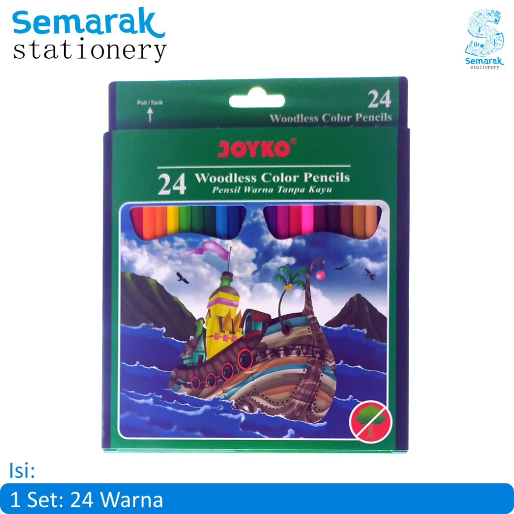 

Joyko CP-104 Woodless Colors Pencils Pensil Warna Tanpa Kayu 24 Warna