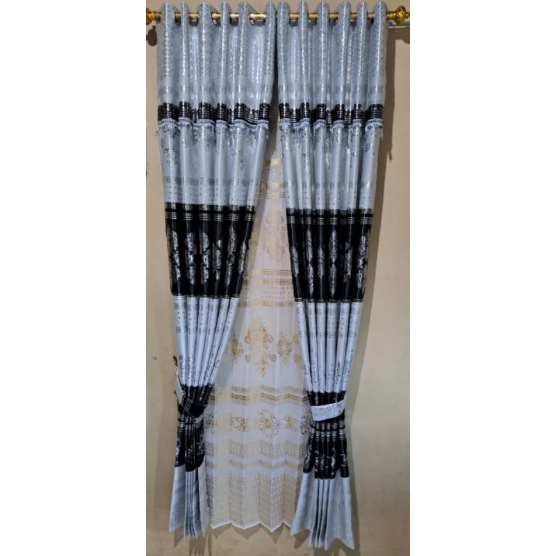 Gorden minimalis blackout perponi berbahan blackout bludru