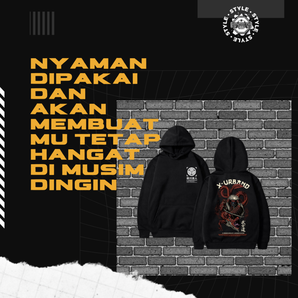 Outer sweater hoodie pria wanita tebal ori crop pullover top oversize couple pasangan logo dragon hi