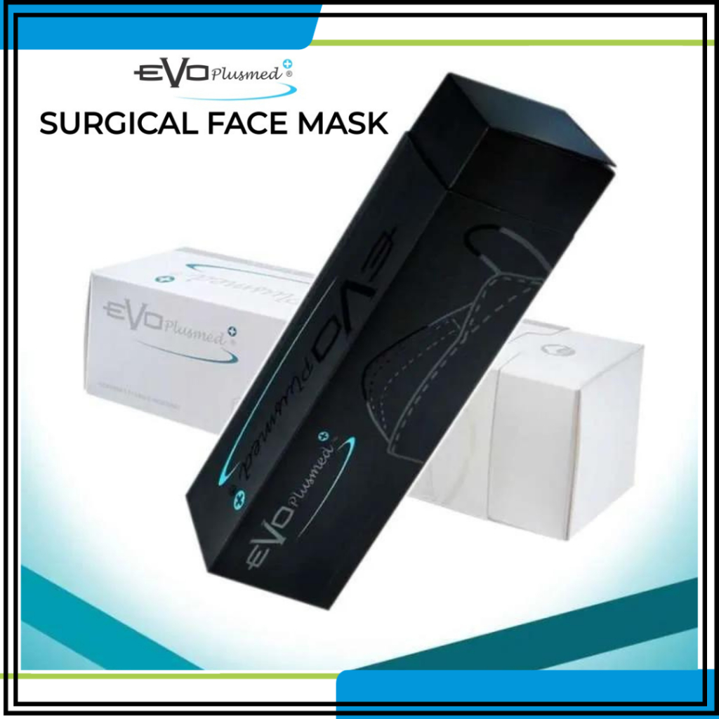 Evo Plusmed Masker Earloop 4D SUPER WHITE/SUPER BLACK Isi 20pcs