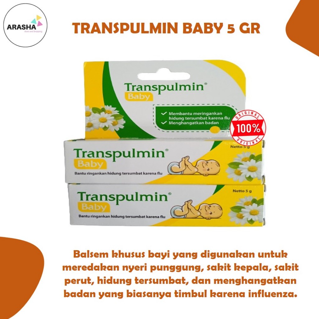 TRANSPULMIN BABY 5 GR BALSEM BAYI UNTUK MEREDAKAN DEMAM NYERI DAN FLU