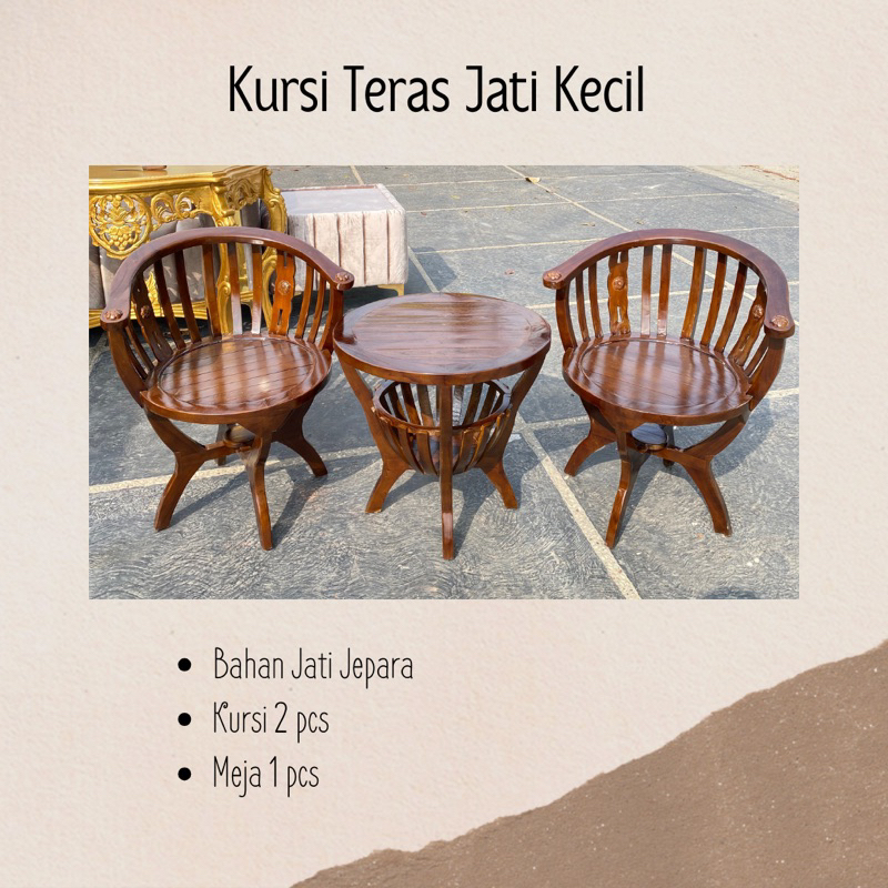 Henny Furniture Kursi Teras Jati Kecil 2 Kursi