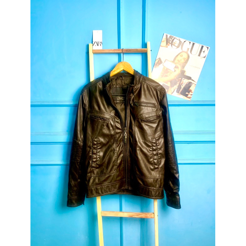 [HOT] ZARA MAN Faux Leather Biker Jacket