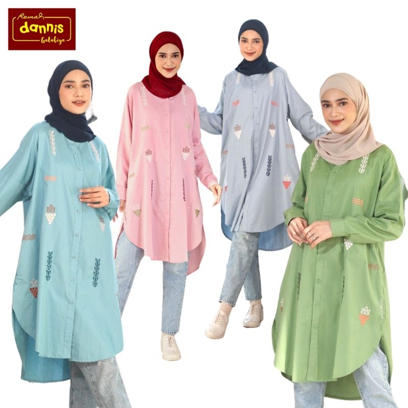 ❤️ Dannis Online Surabaya ❤️ B230608 Blouse Dannis Terbaru Tunik Atasan wanita Katun Bordir Premium 