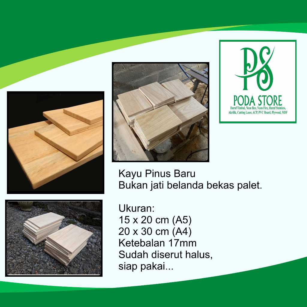 

Papan kayu pinus baru A5 dan A4 mirip jati belanda