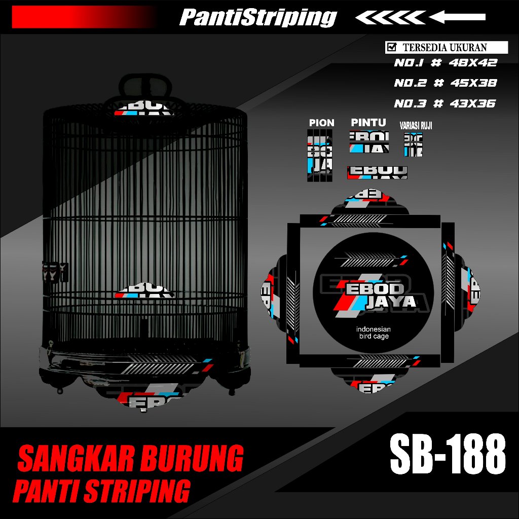 STICKER [Ready Stock] DECAL SANGKAR BURUNG Bulat/Tebok - STIKER EBOD JAYA Sangkar Bulat Anti Luntur