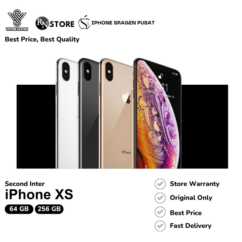 IPHONE XS 64GB & 256GB SECOND ORIGINAL FULLSET MULUS BERGARANSI