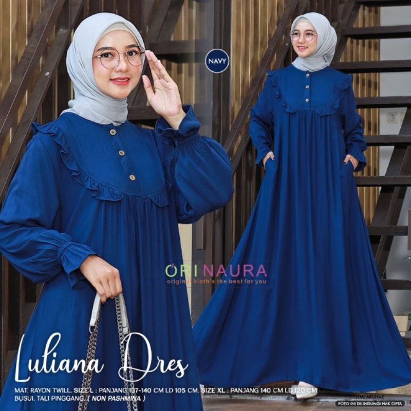 Gamis Rayon Twill Premium Molea Dres#2 Ori Naura