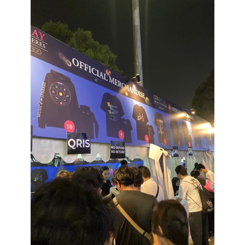 Coldplay Official Merchandise Jakarta 2023 Tees
