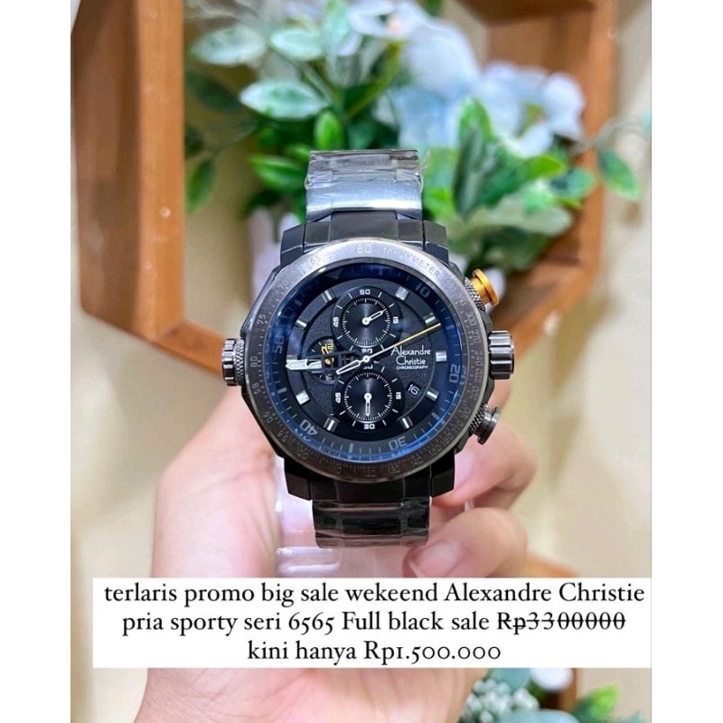 Alexandre Christie Rantai Hitam Pria seri 6565