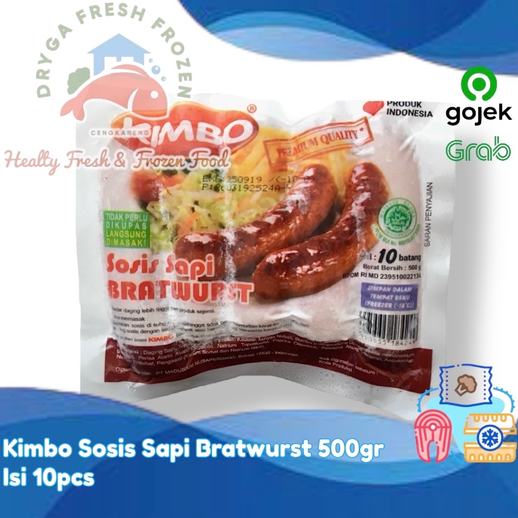 

Kimbo Sosis Sapi Bratwurst Beef Sausage Premium 500gr