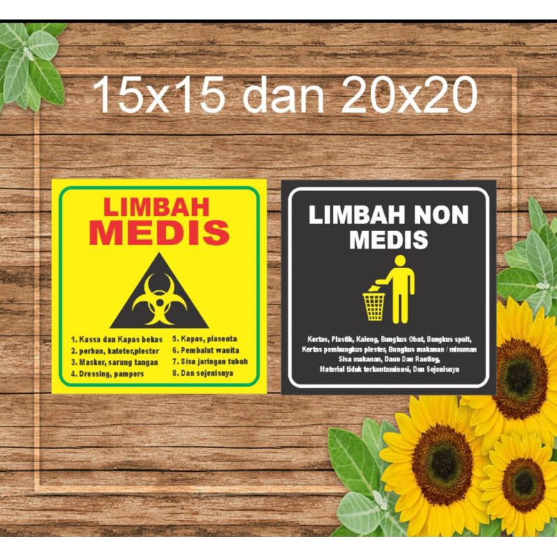 Stiker limbah medis dan limbah non medis #sampah
