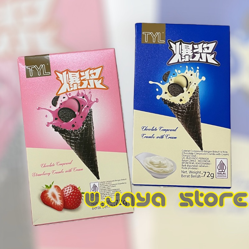 

TYL Ice Cone Chocolate/ Strawberry Compound Crumbs With Cream 72gr
